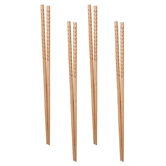 WRISTBIQUE Set of 4 Beech Wood Cooking Chopsticks with Anti- Grip for Kitchen and Dining Use