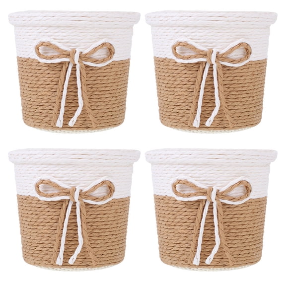 FRCOLOR  4 Pcs Artificial Succulents Flower Basket Paper String Pots Baby