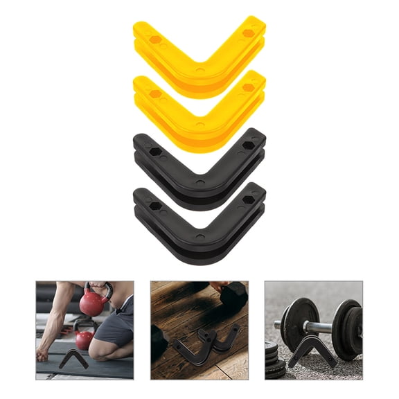 FRCOLOR 4 Pcs Barbell Hanger Rack Barbell Stand Hook 12.70X8.70X2.70CM