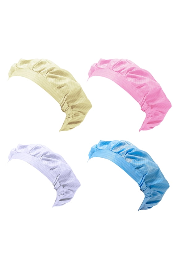 4 Pcs Cleanroom Anti-static Workshop Hat Breathable Mesh Window Polyester Hat Factory Working Hat (Blue, White, Pink, Yellow Style)