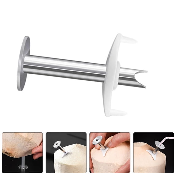 KAKOWELY Coconuts Opener Tool Silver 4pcs For Business Owners