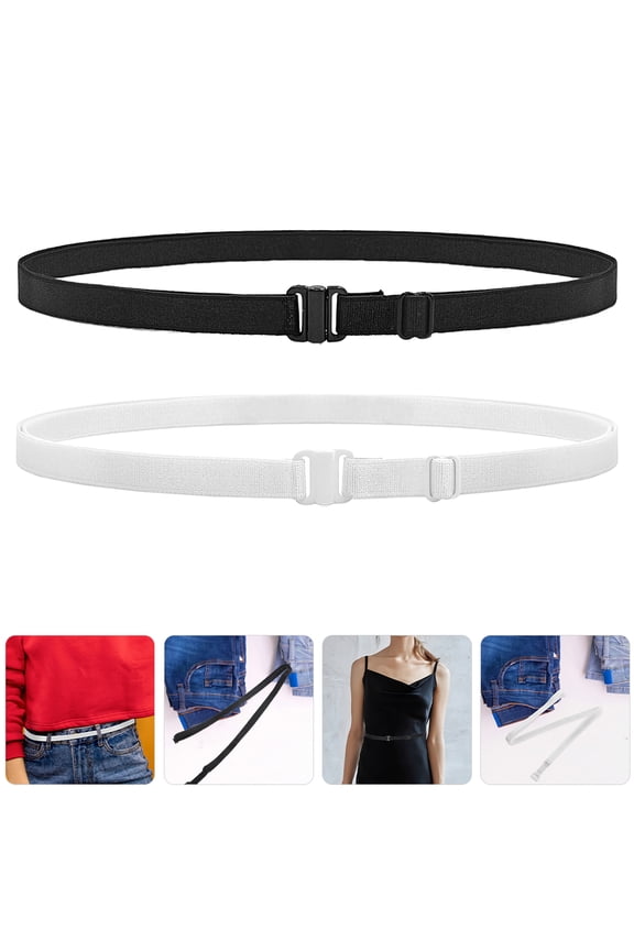 4-Pack Adjustable Elastic Waistband Tucking Belts for Shirts, Tuck Bands for Comfortable Fit
