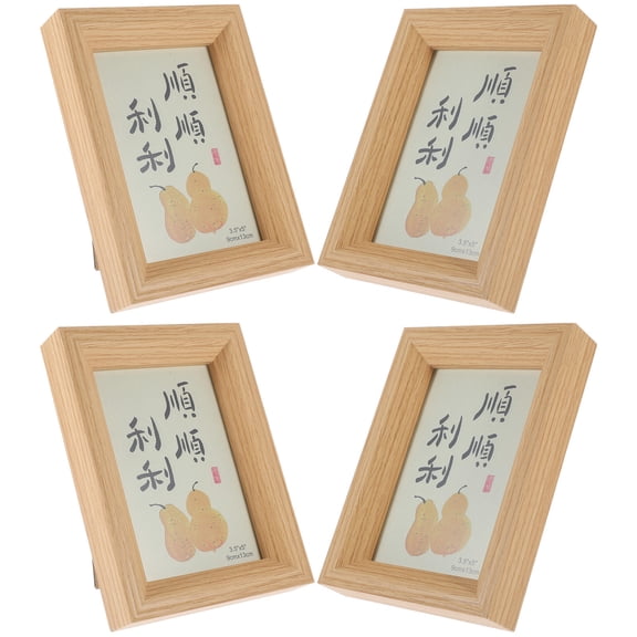 FRCOLOR 4 Pcs Decorations Wooden Photo Frame 15.80X11.80X2.50CM