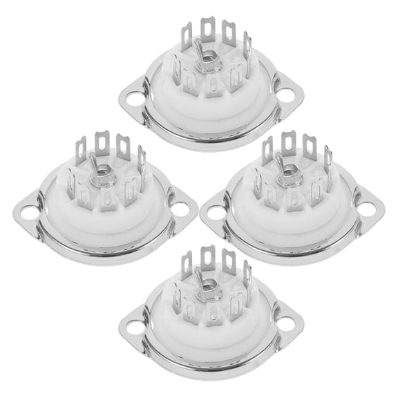 FRCOLOR 4 Pcs Electronic Tube Holder Connectors Tubes Socket Accessories Drain Silver