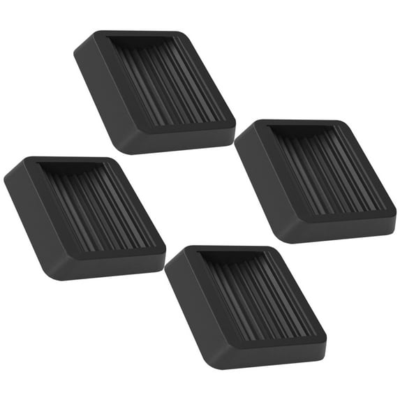 FRCOLOR 4 Pcs Floor Protector Fixed Foot Pad Furniture Wheel Wedge 8x8CM Black