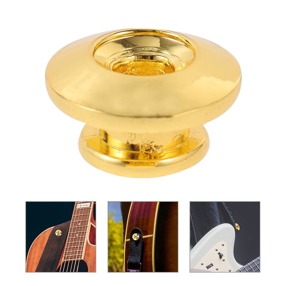 FRCOLOR 4 Pcs Guitar Straps Button Guitar Strap Buckle 1.40X1.40X0.90CM Golden