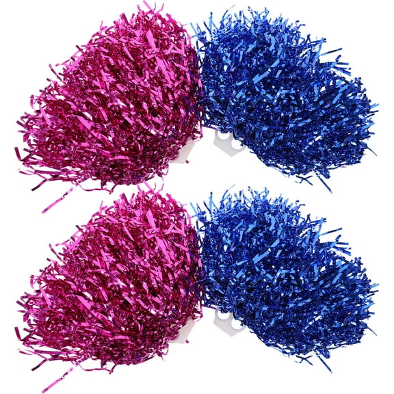 FRCOLOR 4-Pack Cheerleading Pom Poms for Dance, Gymnastics, Parties, and Cheer Props with Bright, Vibrant Colors