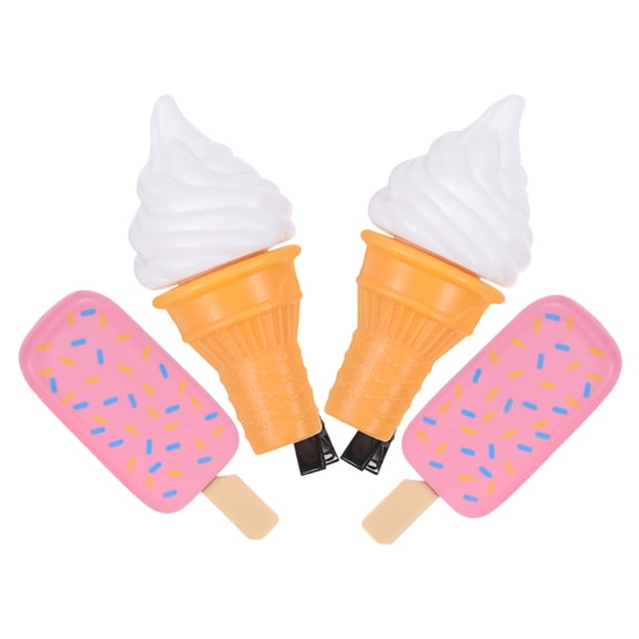 FRCOLOR 4 Pcs Ice Cream Hair Clip for Girls Creams Baby Clips Bow Cartoon