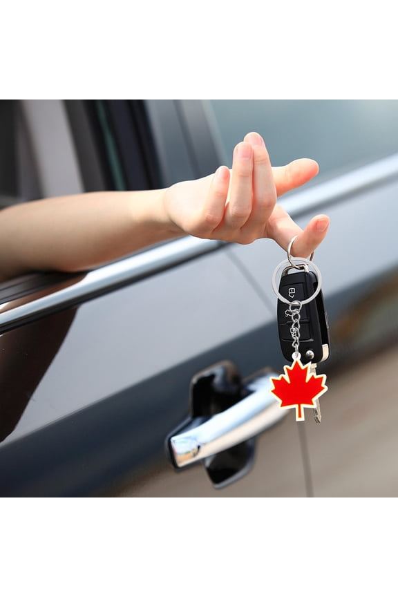 4 Pcs Maple Leaf Keychain Bag Charm Unique Maple Leaf Shaped Keychain Cute Acrylic Keyring Backpack Hanging Pendant Handbags Keyring