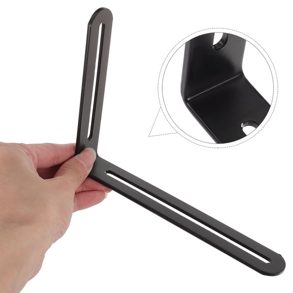 LABSERRON 4Pcs Heavy Duty Black Metal Angle Brackets for Reinforcing Wood Furniture and Shelves