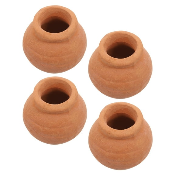 WASHWEPE Red Mini Flower Pots for Office Decoration 4Pcs 0.6x0.6x0.6in