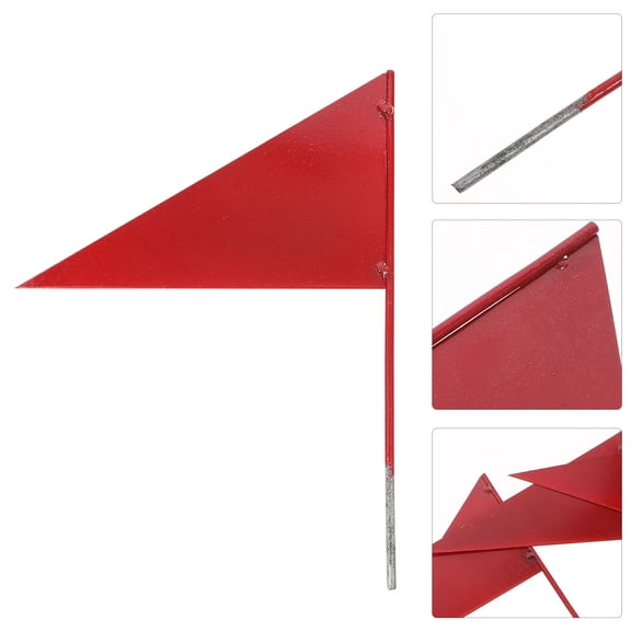 TAILTOSS 4Pcs Red Running Triangle Flag with Iron Stick for Track and Field School Sports