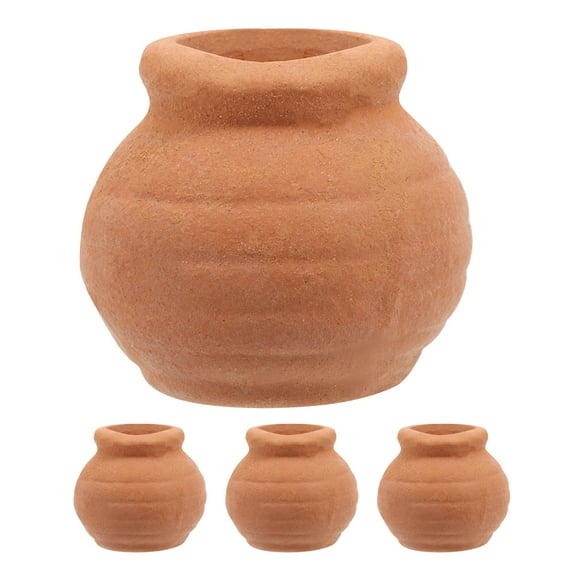 FRCOLOR  4 Pcs Mini Plant Pots Cactus Planter Handicraft Figurines Bun Net Red