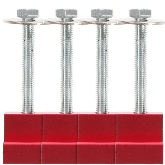 LABSERRON 4Pcs Tool Box Clamps for Pickup Truck Bed Aluminum Red J Hooks Heavy Duty Kit