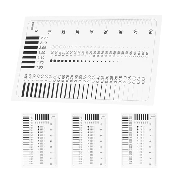 LABSERRON 4-Piece Transparent Measuring Ruler Set for Precise Flaw Detection and Accurate Line Width Measurement
