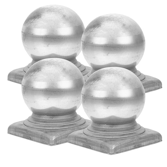 FRCOLOR 4 Pcs Rail Post Caps Round Fence Posts Silver