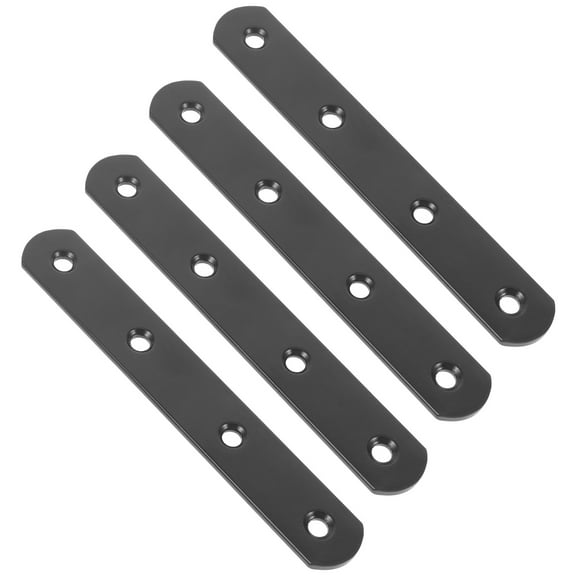 FRCOLOR 4 Pcs Railing Hinge Repair Plate 12.20X1.80X0.30CM Black
