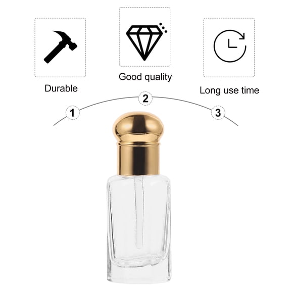 WRISTBIQUE Essential Oil Container Essential Oil Dropper Bottle Golden 4Pcs