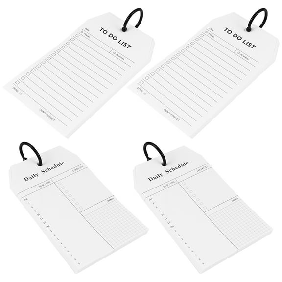 FRCOLOR 4 Pcs Schedule Revision Flash Cards Notebooks The Blank White