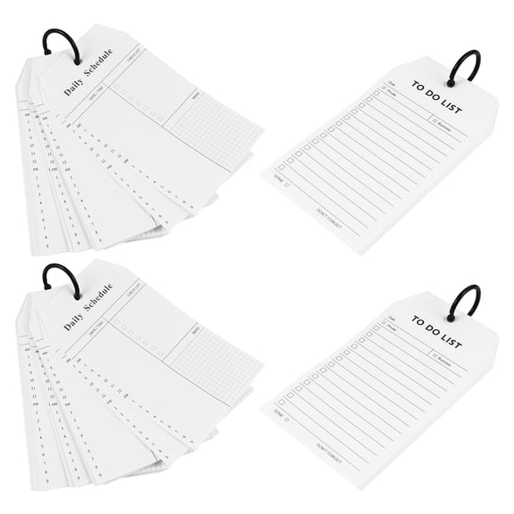 FRCOLOR  4 Pcs Schedule Revision Supplies Cards Blank Notebook White