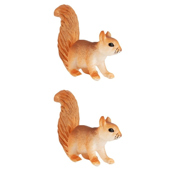 LABSERRON Animal Figurine Realistic Squirrel Shape Desktop Adornment 4Pcs 1.9x1.8in