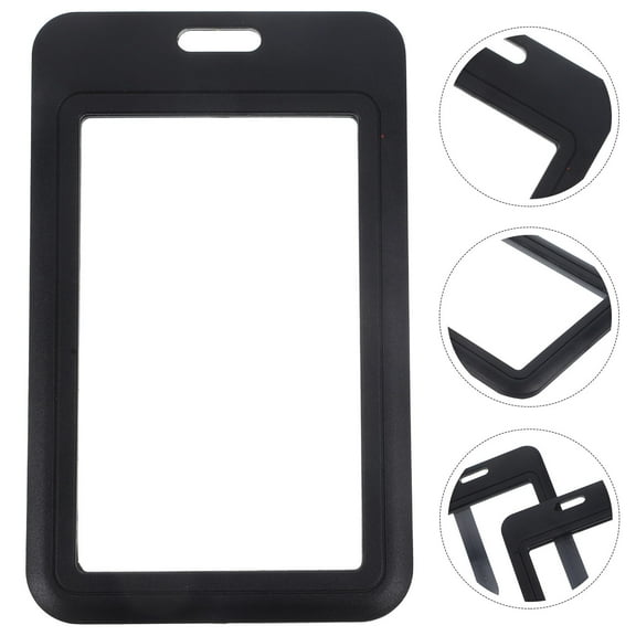 FRCOLOR 4 Pcs Sliding Cover Protective Card Holder Cute Multiple Sleeves Work Black