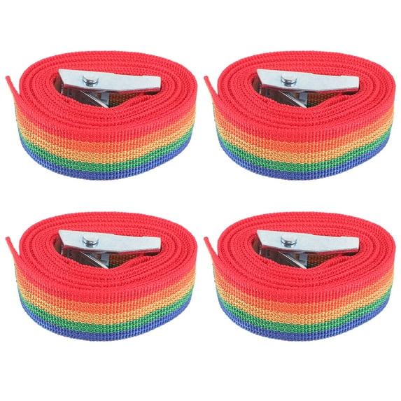 FRCOLOR 4 Pcs Small Bungee Cords Cargo Tightener Travel 150x2.5cm Colorful