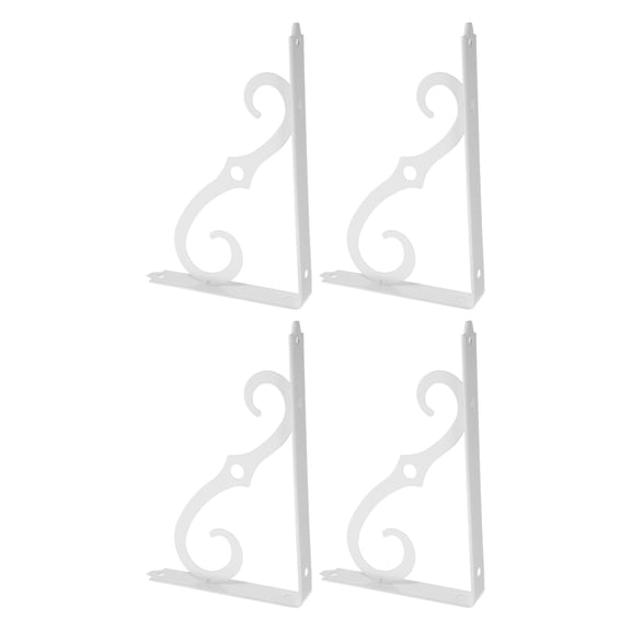 HAKIDZEL Triangle Shelf Bracket White Iron Homeowners Home Organization 4Pcs 7.9X5.5X1In