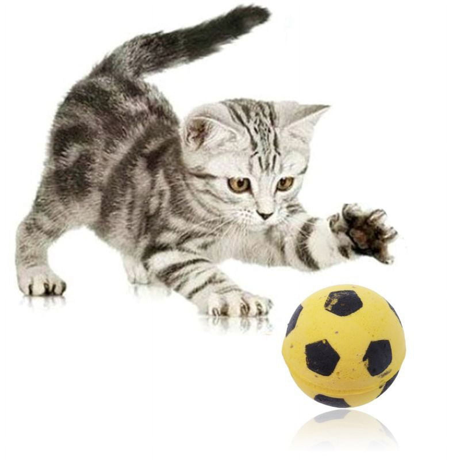FRCOLOR 4 Pcs Sponge Football Soccer Balls Cat Kitty Toys Walmart