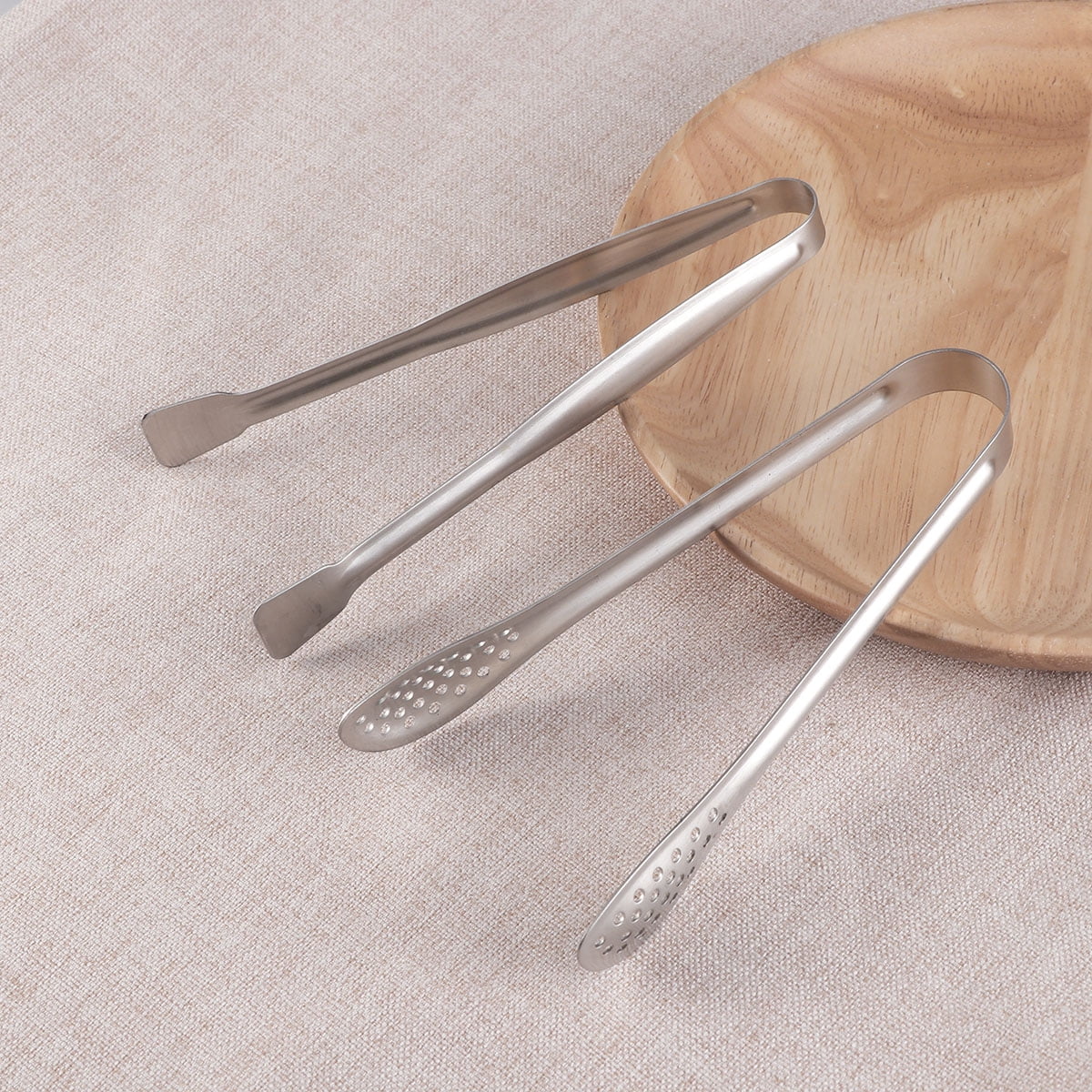 FRCOLOR 4 Pcs Stainless Steel Food Tongs Kitchen Mini Ice Sugar Cooking ...