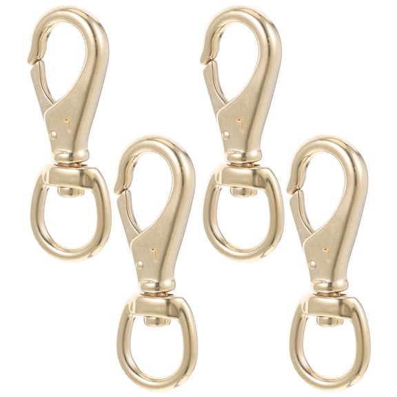 FRCOLOR 4 Pcs Swivel Lobster Claw Clasp Trigger Snap Hooks For Straps Bags Belting Leathercraft Purse Making Macrame Lanyard Clips Golden