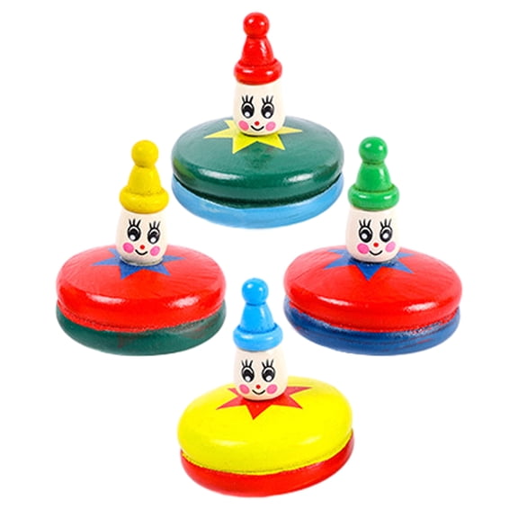 FRCOLOR 4 Pcs Toys Small Wooden Spinning and Women