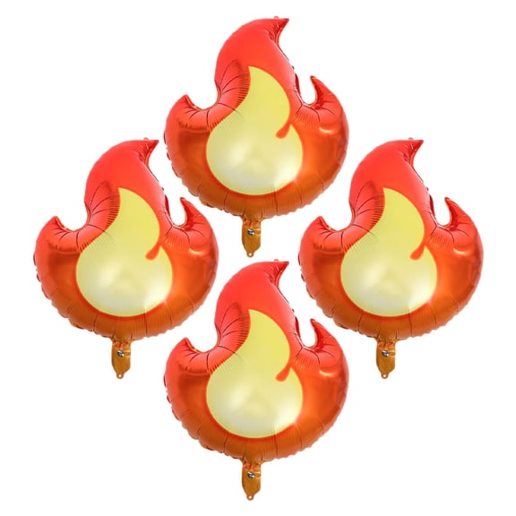 LABSERRON Aluminium Film Flame Balloons For Children Boys Birthday Party 4Pcs 27.6X20.5X0.04In