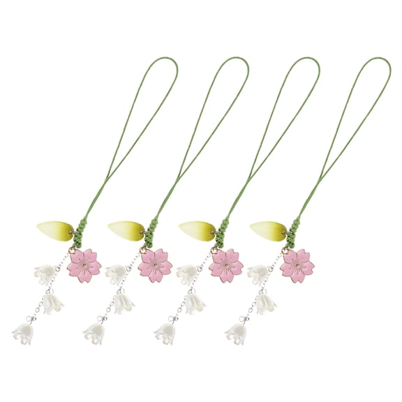 FRCOLOR 4 Pcs Tulip Keychain Handmade Charm Beaded Hand-crank Nozzles Mini Animals