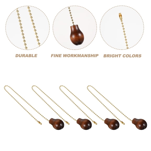 FRCOLOR 4 Pcs Wooden Gourd Lighting Replacement Pull Chain