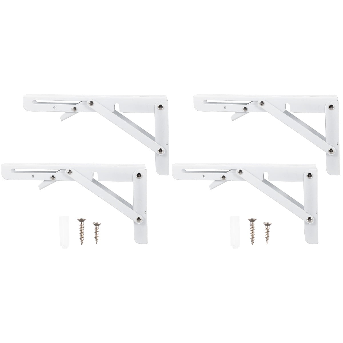 LABSERRON  4Pcs Heavy Duty L Shaped Foldable Brackets for Wall Mount Rack