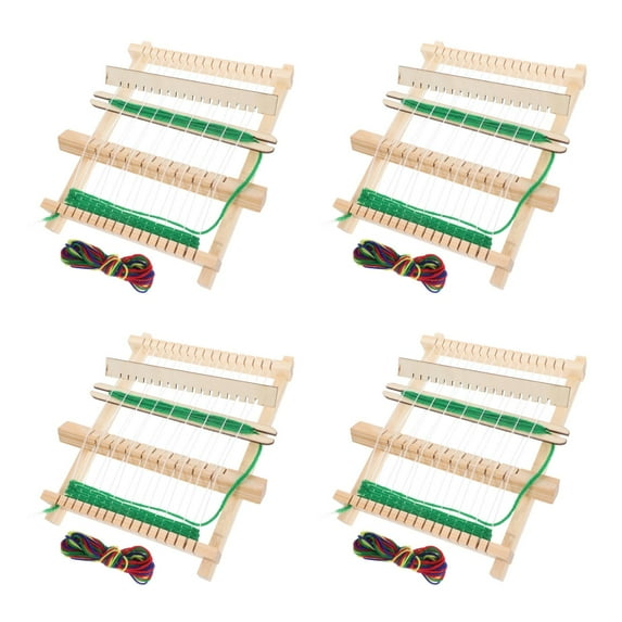 DECOMELODY Knitting Loom Wooden Portable Diy Weaving Tool For Handmade Items 4Set 8.3x6.5x0.6In