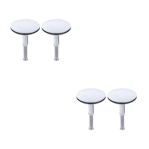 FRCOLOR MLINS 4 pcs Metal Sink Hole Cover Brass Bath Drain Flat Seal Waste Plug for Bathroom Sink Stopper and Bathtub Overflow Plug Replacement