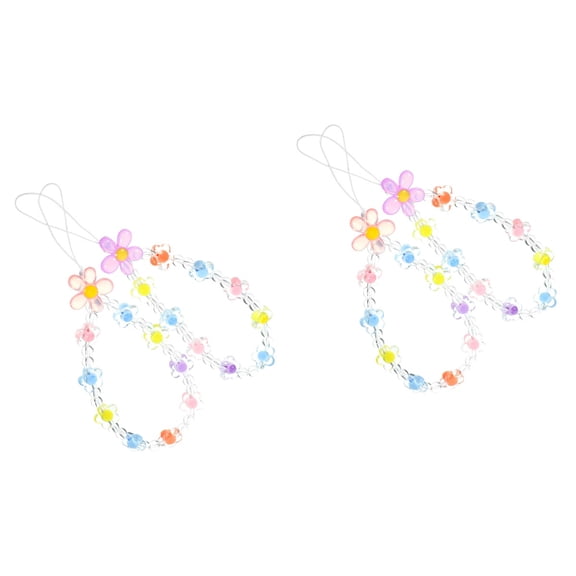 FRCOLOR 4 pcs Flower Phone Charms Beaded String Charm Lanyards Aesthetic Phone Lanyard Wrist Straps