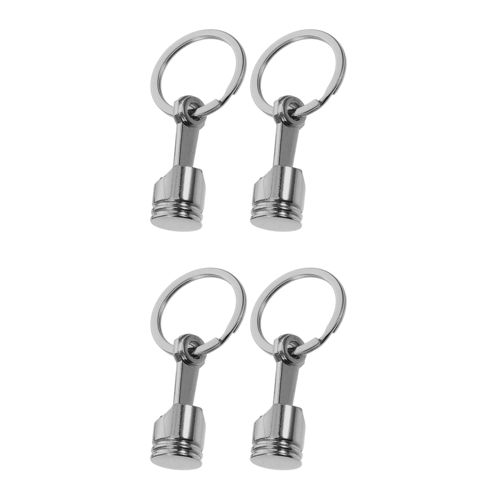 Hanging Engine Keychain FRCOLOR 4 pcs Metal Engine Piston Keychain Unique Car Part Key Ring ...