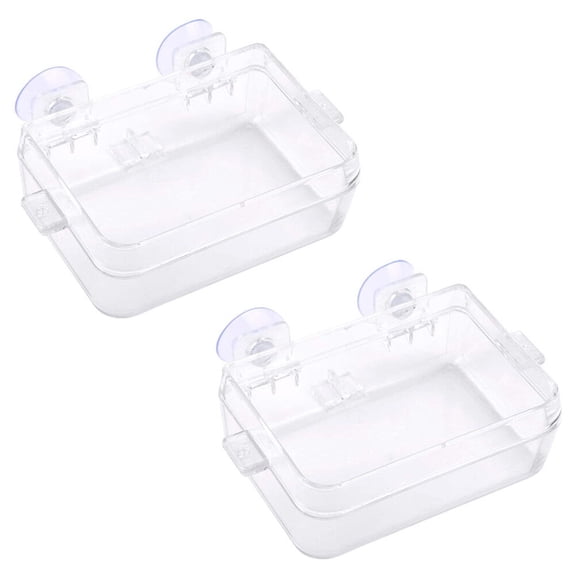 FRCOLOR 4 pcs Reptile Food Container Dragon Beard Drinking Dish Transparent Feeding Boxes