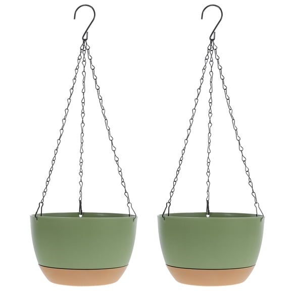 FRCOLOR 4 pcs  Unique Hanging Flower Pot Green Plant Pot Self-absorbent Hanging Pot Decor