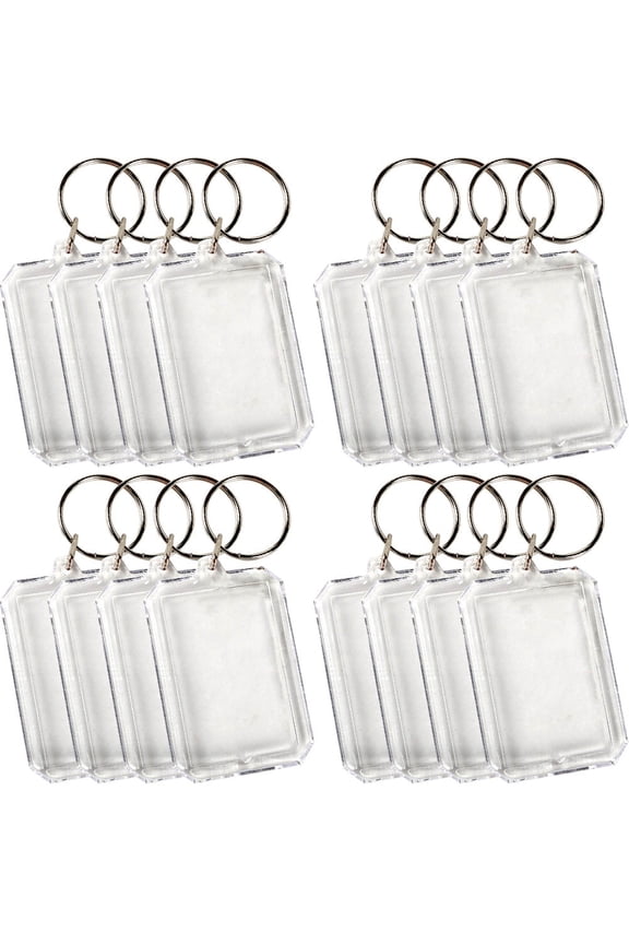 40Pcs Transparent Keyring Acrylic Keychain Outdoor Use 5.7x4.1cm