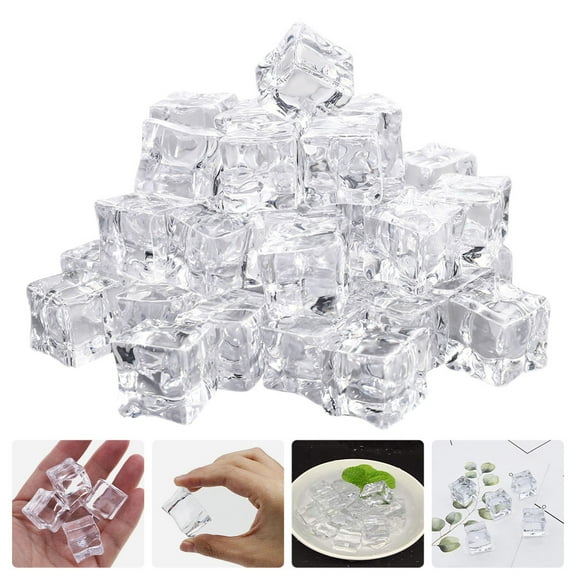 FRCOLOR 40 Pcs Blocks Fake Ice Cube Simulated Ice Simulation Ice Cubes 2.5x2.5cm