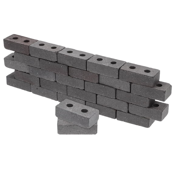 WASHWEPE Miniature Bricks Grey 40Pcs 1.1x0.5x0.4In