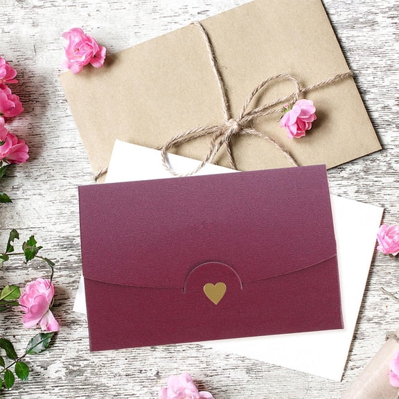 FRCOLOR 40 Pcs Greeting Cards Small Greeting Card Envelope Baby 10.50X7.00X0.20CM Red