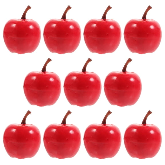 FRCOLOR 40 Pcs Mini Artificial Red Fake Fruit Models Small Size for Kids and Crafts Decoration