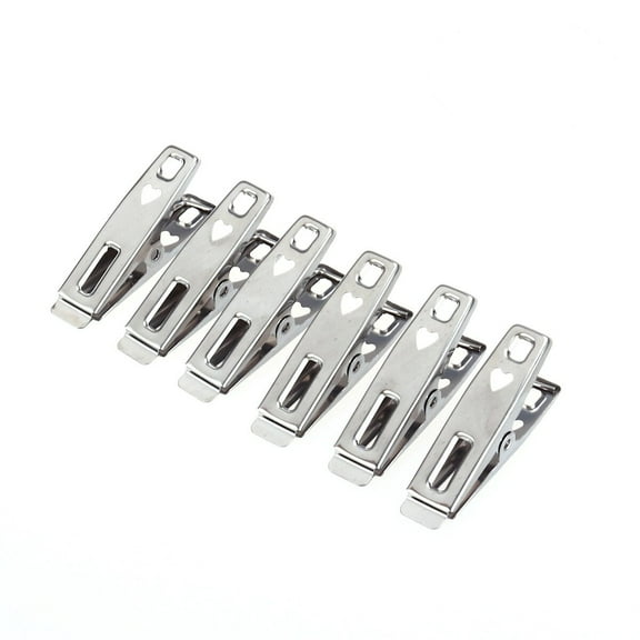 FRCOLOR  40 Pcs Stainless Steel Pegs Metal Clips Garment Hanger Drying