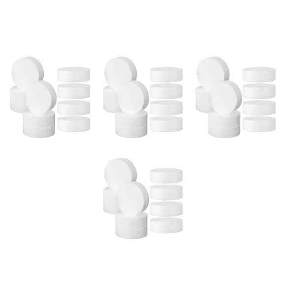 FRCOLOR 40 pcs Foam Cylinder Shape Polystyrene Cupcake Dummies Cake Decorating Round Foam Cake Dummies Fake Wedding Cakes Foam Discs for Crafting