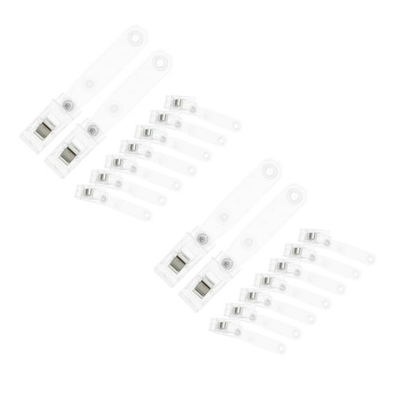 WASHWEPE 40 pcs Name Tag Holders with Clear Straps Small ID Card Clips for Easy Attachment Work Badge Clips Name Tag Clips for Company Use